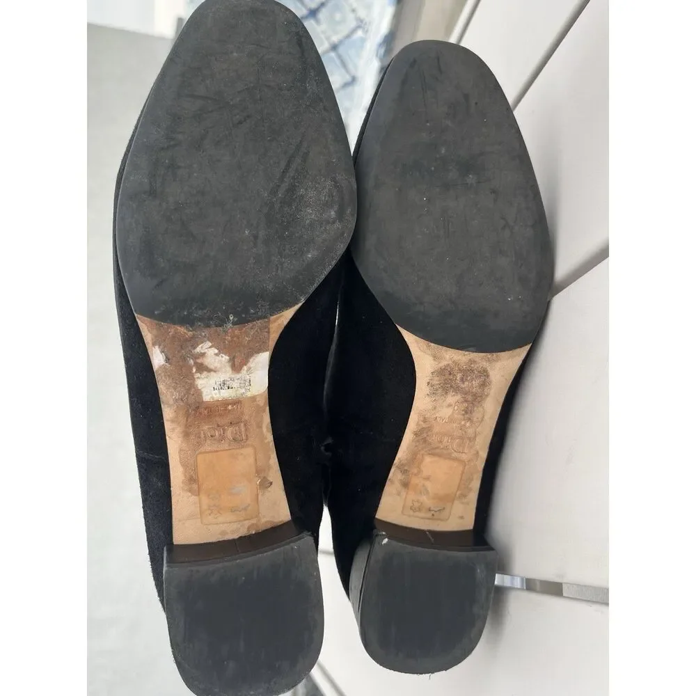 Christian Dior Knee High Suede Leather Boots - Size 39/9 - Black